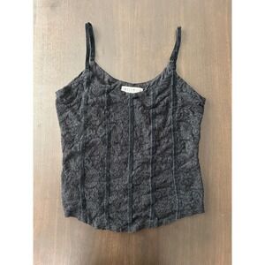 Idyllwind Black Lace Corset Whimsigoth Tank Top Adjustable Strap Large